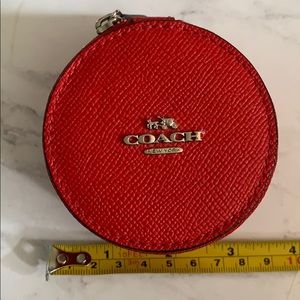 COACH Round Travel Jewelry Case in Red